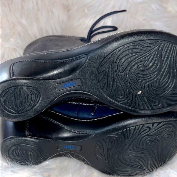 Navy Blue JBU snow/rain boot lace up with zipper on the side - Picture 3 of 9